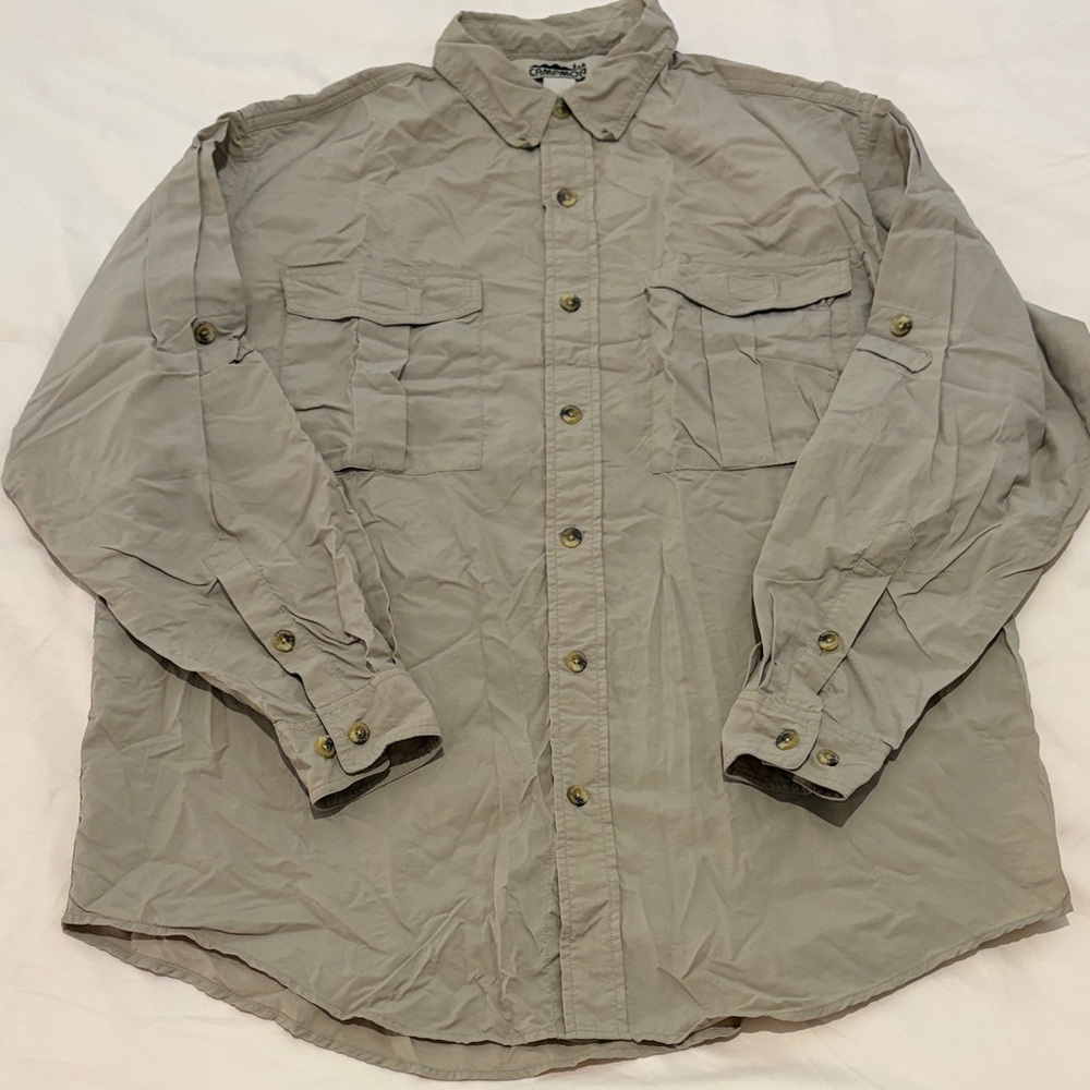 Campmor Khaki Nylon Camp Shirt - L